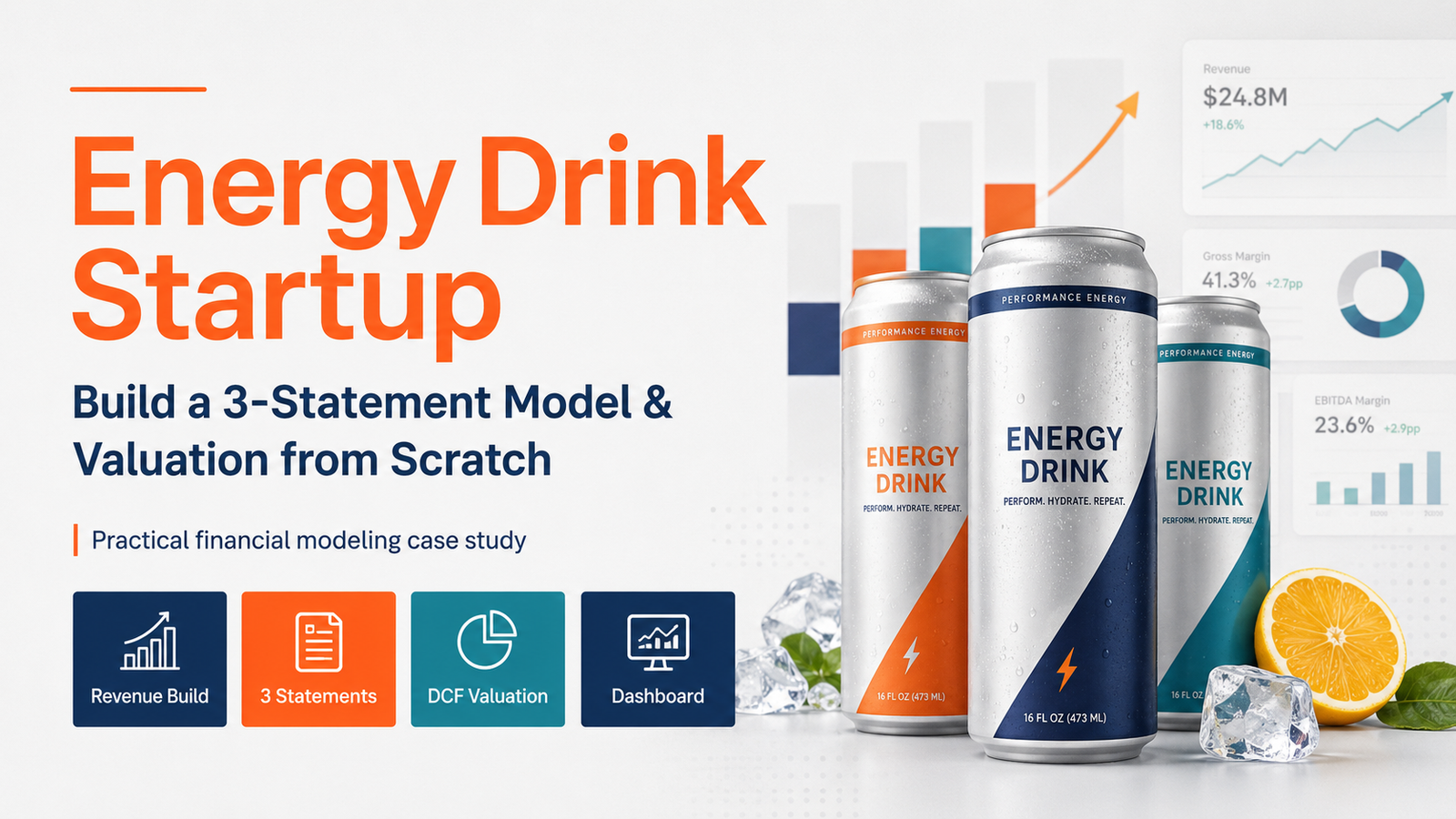 Energy Drink Startup — Build a 3-Statement Model & Valuation from Scratch